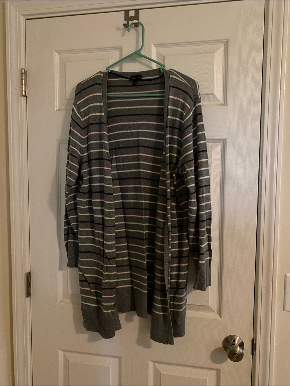 Torrid Women's Plus Sized Gray Striped Button Up Cardigan Sweater Size 1X